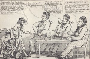 Politická karikatura v předvečer války 1812, cca 1812 (litho) od American School