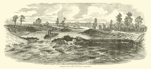 Flotila nosičů kolem přehrady v Alexandrii, květen 1864 od American School