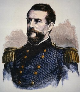 Portrét admirála Keyese, US Navy (barevné lito) od American School