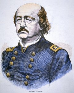 Portrét Benjamina F. Butlera (barevné lito) od American School