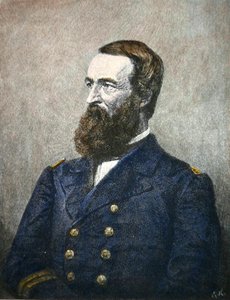 Portrét Davida Dixona Portera (1813-91), admirála ve federálním námořnictvu (barevné lito) od American School