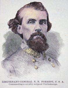 Portrét generálporučíka Nathana B. Forresta (1821-77) (litho) od American School
