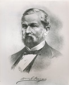 Portrét Williama George Farga (1818-81), spoluzakladatele Wells Fargo & Co. (litho) od American School
