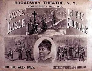 Plakát k filmu „The Foundlings“ s Rose Lyle v hlavní roli v Divadle Broadway v New Yorku (barevné lito) od American School