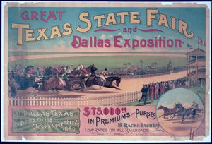 Plakát pro Texas State Fair a Dallas Exposition z roku 1890