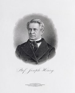 Profesor Joseph Henry (1797-1878) od frontispice k památníku Josepha Henryho, Washington, 1880 od American School