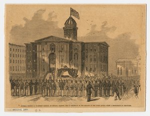 Recepce u soudu během pohřbu Abrahama Lincolna, Chicago, Illinois od American School