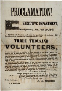 Náborová část s žádostí o tři tisíce dobrovolníků, 9. července 1861 od American School