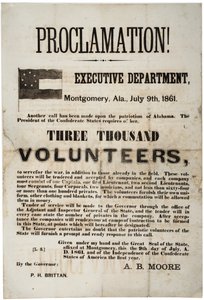 Náborová část s žádostí o tři tisíce dobrovolníků, 9. července 1861 od American School
