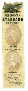 Republican Standard Bearers, Abraham Lincoln a Hannibal Hamlin, 1860 (tištěný textil) od American School