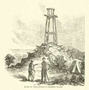 Ruiny majáku na Morriss Island, červenec 1863 od American School