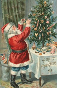 Santa Claus zdobí vánoční stromeček od American School