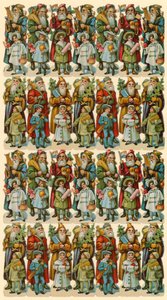 Santa Claus s dětmi, list figurek od American School