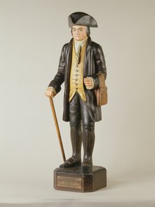 Socha Diedricha Knickerbockera, která stála v Knickerbocker Hall v New Yorku, kolem roku 1850-67 (malované dřevo) od American School
