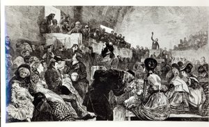Služba v Mormon Tabernacle v Salt Lake City, 1871 od American School