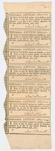 List loterijních lístků, Massachusetts Lottery, 1781 od American School