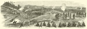 Ostřelování železnice poblíž Resaca, květen 1864 od American School