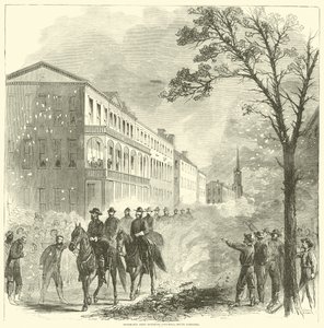 Shermanova armáda vstupuje do Kolumbie, Jižní Karolína, únor 1865 od American School