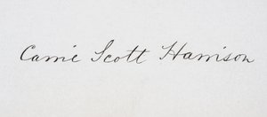 Podpis Caroline Lavinia Scott Harrison od American School
