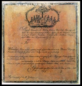 Sir William Johnsons (1715-74) Indický testimonial, cca 1770 (viz také 192704) od American School