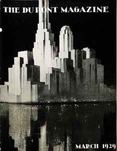 Mrakodrapy, přední strana časopisu DuPont Magazine, březen 1929 od American School