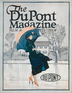 Něco nového ve sportovním oblečení, přední strana časopisu DuPont, duben 1921 od American School