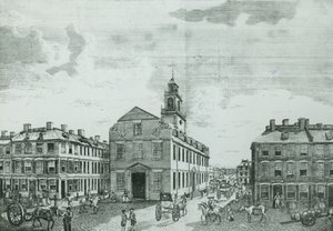Jihozápadní pohled na The Old State House, Boston, 1881 od American School
