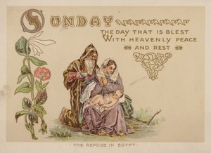 Neděle, den, který je obdařen nebeským pokojem a odpočinkem (chromolitho) od American School