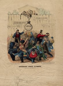 Pozastavení plateb za druhy, zveřejněné ve Philadelphii, c. 1857 od American School