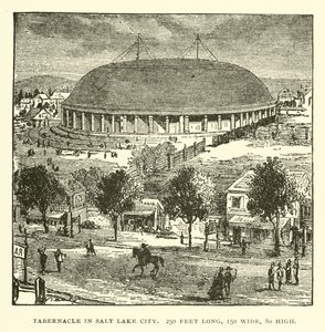 Tabernacle v Salt Lake City, 250 stop dlouhý, 150 široký, 80 vysoký od American School
