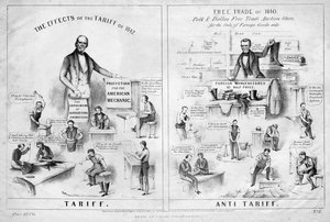 Tarif, protitarif, publikoval H R Robinson, New York, 1844 od American School