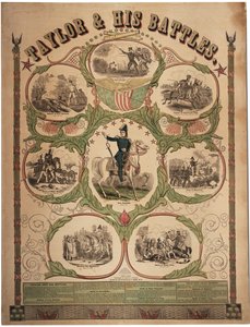 Taylor a jeho bitvy, tisk Rufus Blanchard z Cincinnati a vydané Ensign & Thayer, New York, 1847