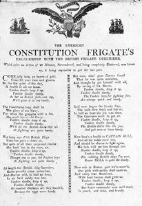 Střetnutí americké fregaty Constitution s britskou fregatou Guerriere (tisk) od American School