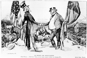The Anglo-Saxons Mission, ilustrace z Le Rire, 1899