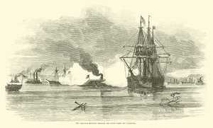 Arkansas procházející flotilou Unie u Vicksburgu, červenec 1862 od American School