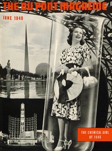 The Chemical Girl, přední strana časopisu DuPont Magazine, červen 1940 od American School