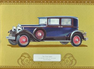 The Club Sedan, A Custom Eight by Packard, pub.1930 (barevná litografie) od American School