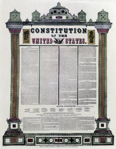 Ústava Spojených států amerických (Americká ústava) podepsaná v roce 1787, použitá v roce 1789 od American School