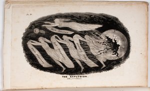Exploze, ilustrace z The Vision of Judgement, or A Present for Whigs of 76 and 37 od Junius Jr., 1938 od American School