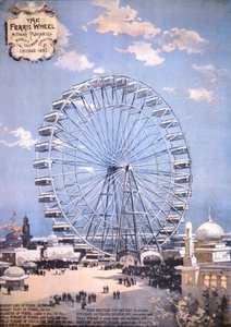 Ruské kolo, Midway Plaisance, Světová kolumbijská výstava, Chicago 1893 (barevné lito) od American School