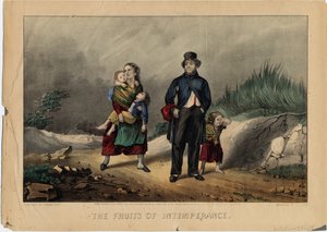 The Fruits of Intemperance (Plody nestřídmosti), nakladatelství Currier & Ives, 1870. od American School