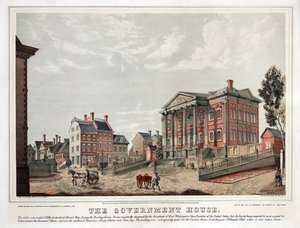 Vládní dům, pub. 1847 (barevná litografie) od American School