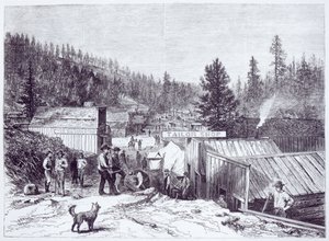 Indiánská válka, Deadwood City, Black Hills of Dakota, z fotografie S. J. Morrowa od American School