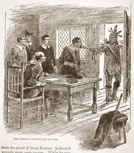 Indiánské vyhlášení války, z knihy pub. 1896 od American School