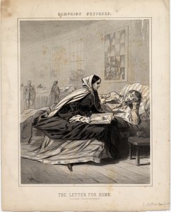 The Letter for Home, ilustrace z Campaign Sketches, 1863