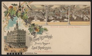 The Louvre Restaurant and Family Resort, San Francisco (barevná rytina) od American School