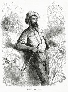 The Outcast, ilustrace k celovečernímu příběhu, Komunita vyvrženců, z Appletons Journal, 23. března 1872 od American School