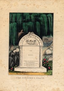 The Soldiers Grave, hospoda. od Currier & Ives, kolem roku 1862 od American School
