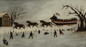 Sufražetky na saních, 1870-90 od American School