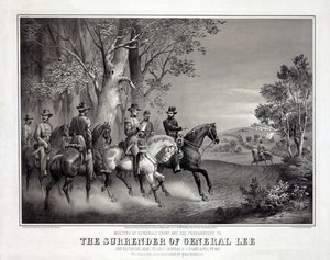 Kapitulace generála Leeho, vyd. 1866 (litografie) od American School